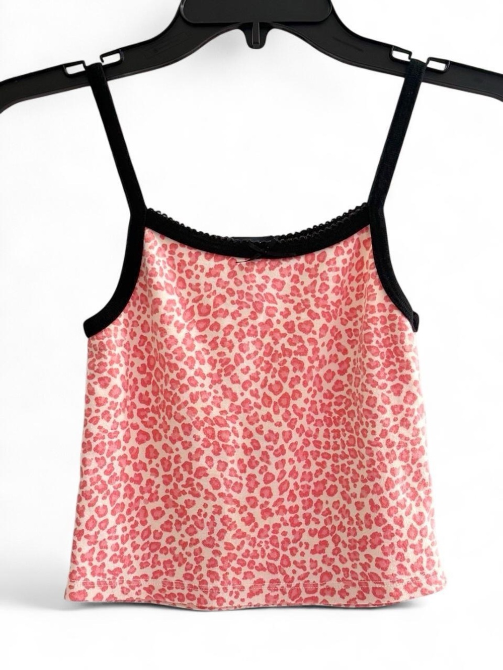 Brandy Melville Pink Leopard Print Cami with Black Trim